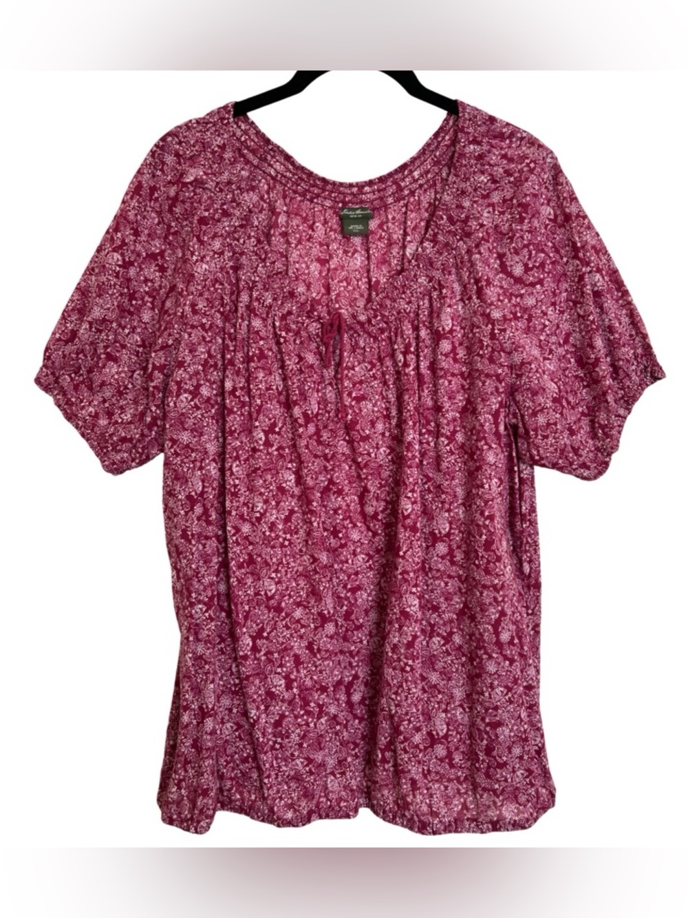 Eddie Bauer Ladies Womens Pink Lightweight Boho Blouson Top SX XXL 2XL